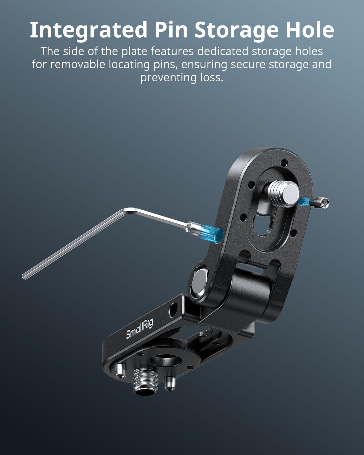 SMALLRIG Składana miniaturowa płytka montażowa w kształcie litery L, adapter montażowy ze śrubą 1/4''-20 i wyjmowanym trzpieniem ustalającym, maks. udźwig 1,2 kg (2,6 funta) - MD5712