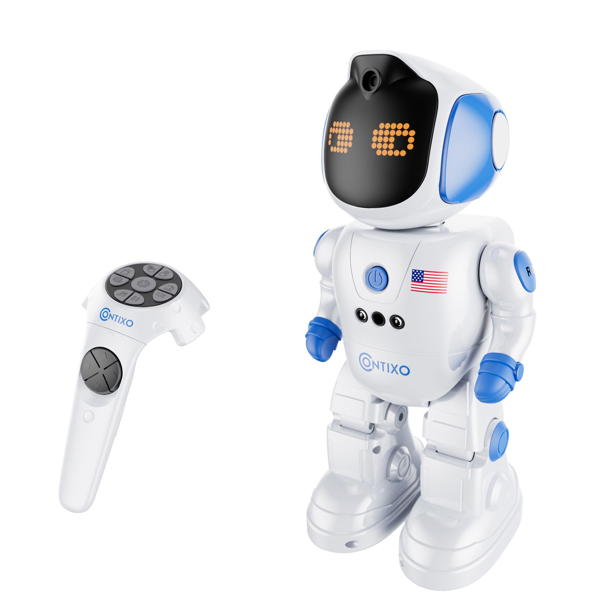 Contixo R10A Smart RC Robot Toy with Gesture Sensing, Remote Control Robots with Programmable Actions, Interactive Dancing Walking, for Boys and Girls Ages 6-12