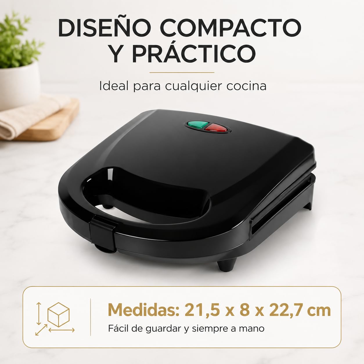 Gofrera Electrica Gofres Waffle Maker Antiadherente 750W