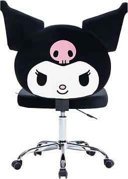 Impressions Vanity Kuromi Velvet Swivel Vanity Chair with Wheels, Black