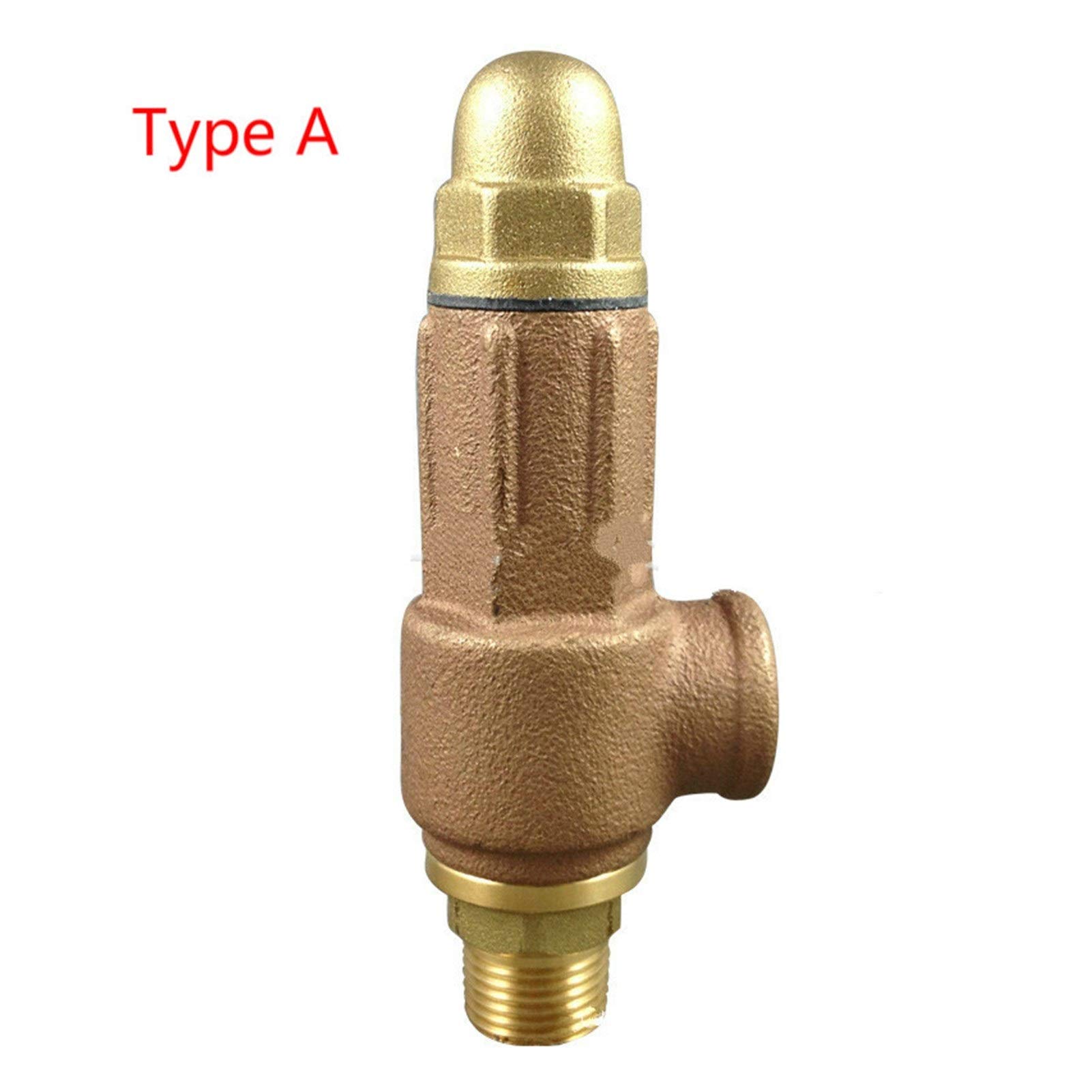 Ajustable 1/2 Pulgadas de Escape Válvula de Seguridad Seguridad de Bronce Válvula de Control de Alta Presión Reducir Alivio del Calentador de Agua de Seguridad de la Caldera de Vapor(DN32)