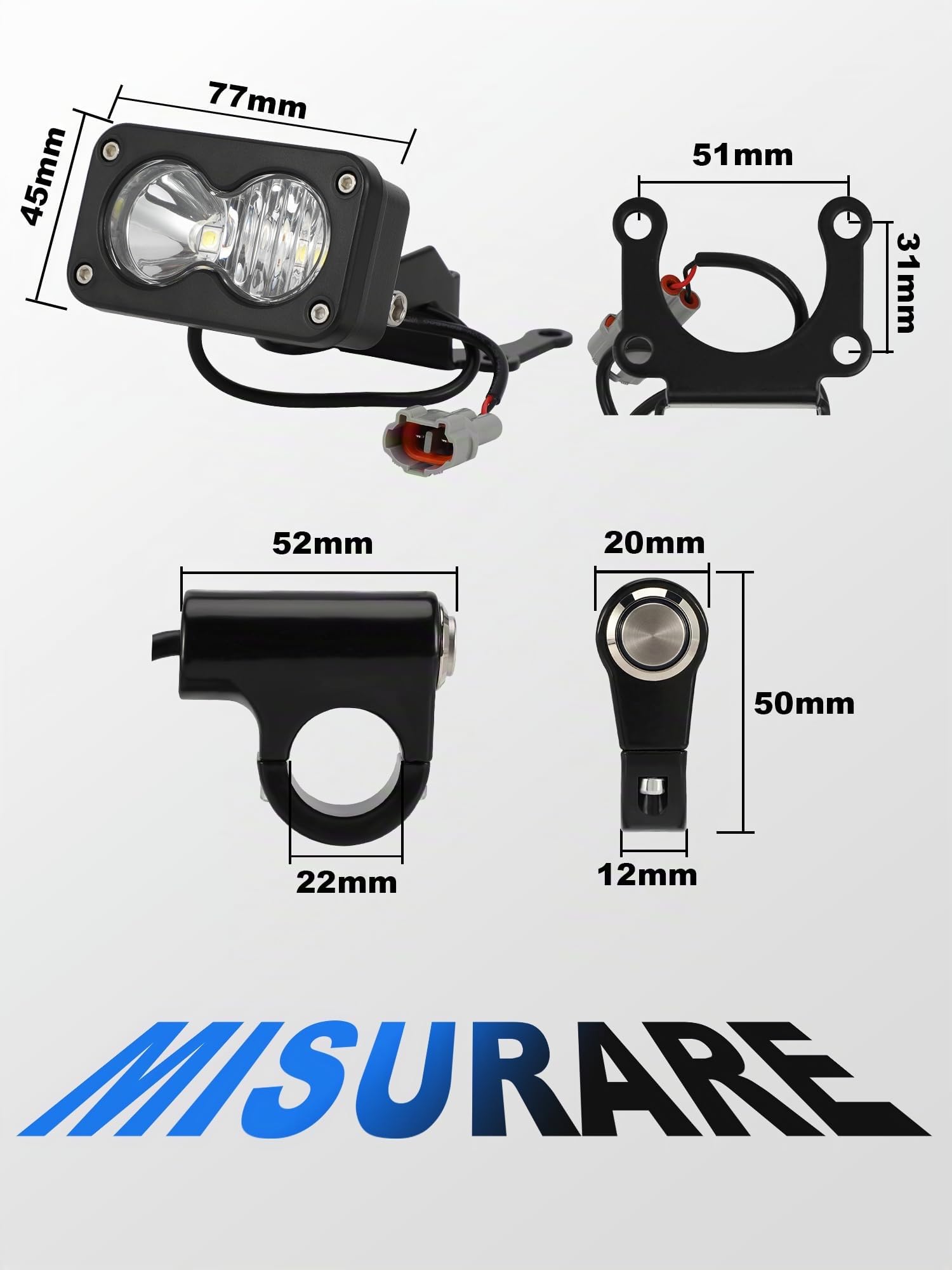 Fari per Motocicletta Luci Anteriori per Moto da Cross per Talaria Sting R MX4 MX3 TL4000 TL3000 per Talaria 4000 con Interruttore Talaria, Luce Bianca
