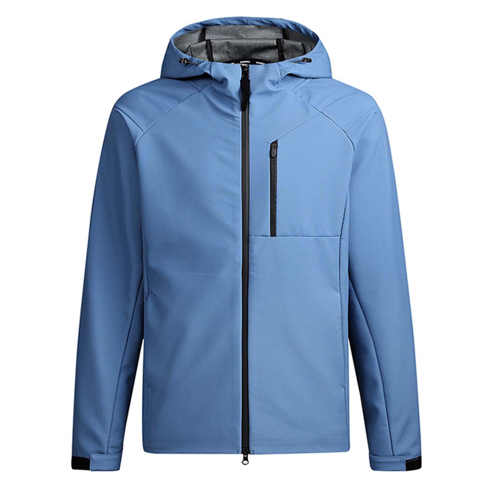 Giacca a Vento Impermeabile per Coppia Giubbotto Foderato in Pile Giacche con Cappuccio Cappotto Invernale Caldo Giubbino Antivento Antipioggia Jacket Sportivo Raincoat Ripiegabile Giacchetto