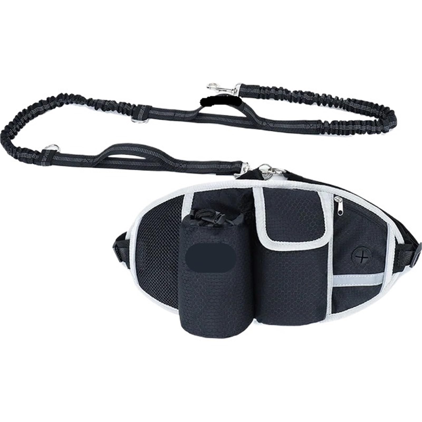 Sacs de Promenade for Chiens, Sac Dressage friandises Animaux Compagnie, Ceinture Mains Libres, Accessoires Laisse Mains Libres Chien(Black Set)
