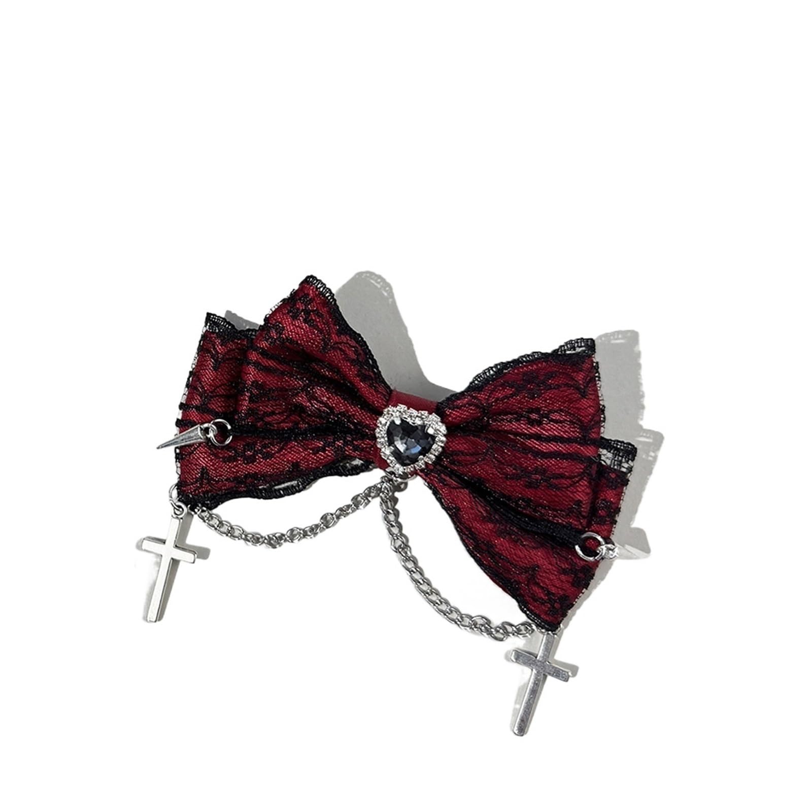 Fermagli for capelli con fiocco ricamato in pizzo gotico a forma di cuore da 24 pezzi for le donne Impugnature laterali alla moda Accessori for confezioni sfuse(Color22)