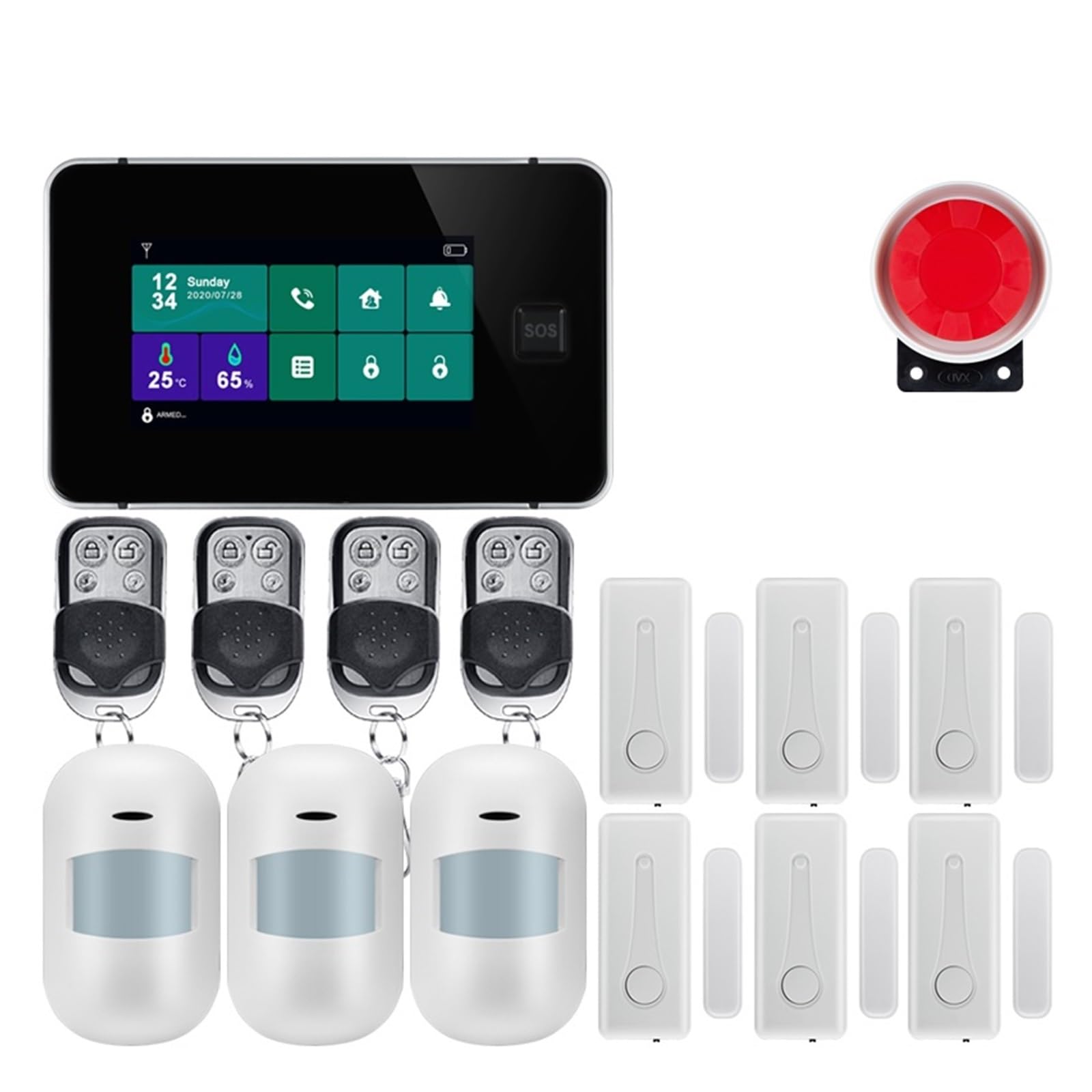 Sécurité anti-cambriolage maison avec alarme GSM 433MHz Tuya