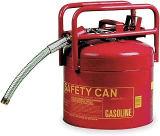 Eagle 1215 Type II Red DOT Transport Safety Can with 1" Spout, 5 Gallon Capacity, 15.75" Height, 12.5" Diameter
