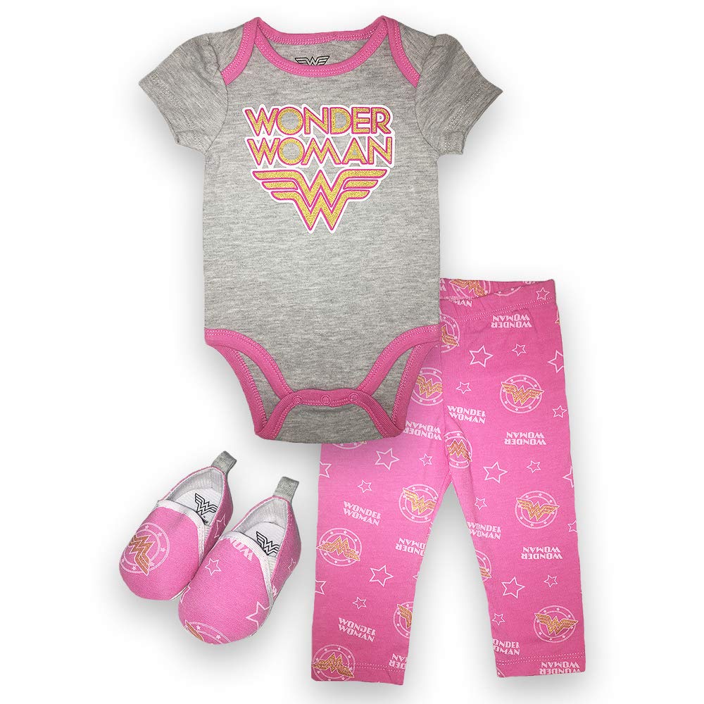 baby-girls Baby Infant Newborn Girls Short Sleeve Onesies Bodysuit Pants and Shoes Set