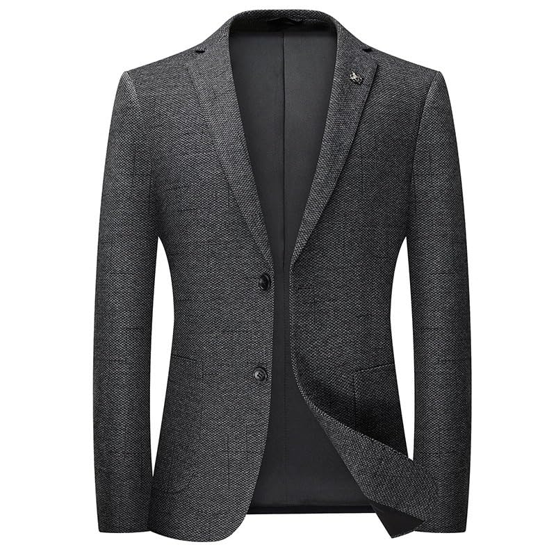 Men's Casual Houndstooth Thick Classic Tailored Two Button Notch Lapel Sport Coat for Autumn