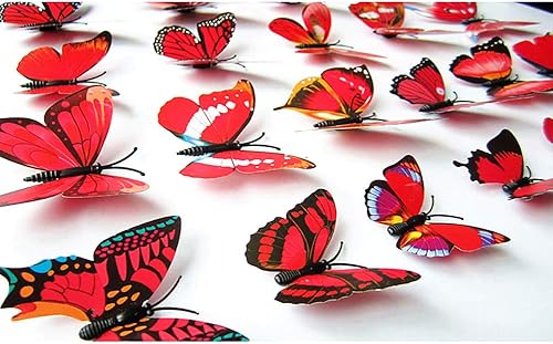 Miniatura 4 de 24 calcomanías de mariposa 3D para decoración de pared, mariposas extraíbles, calcomanías de pared para niñas, niños, dormitorio y habitación, mural