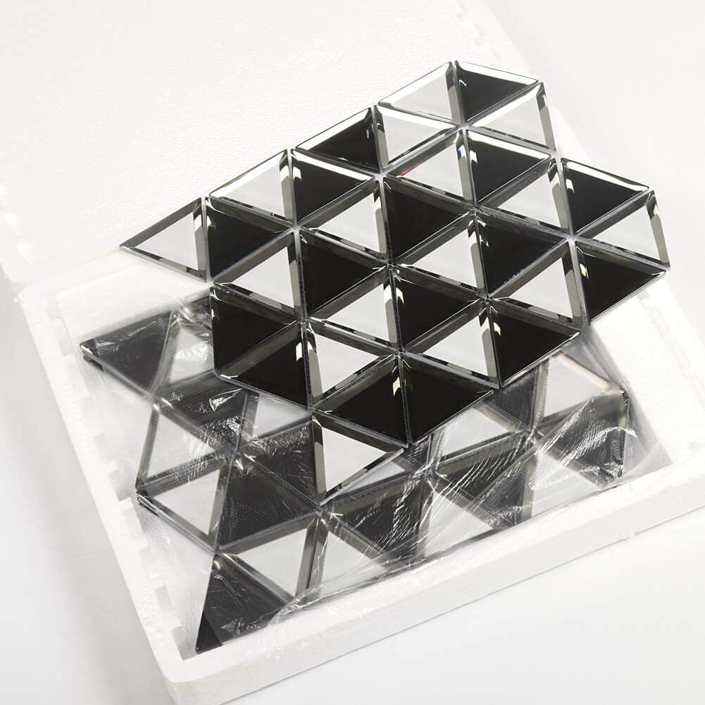 🔥 Crazy Deals Diflart Mirror Glass Mosaic Tile 3 Inch Triangle Silver and Black Beveled Reflection for Kitchen Backsplash Bathroom Wall Tiles 5 Sq.ft Best Promo Diflart Mirror Glass Mosaic Tile 3 Inch Triangle Silver and Black Beveled Reflection for Kitchen Backsplash Bathroom Wall Tiles 5 Sq.ft