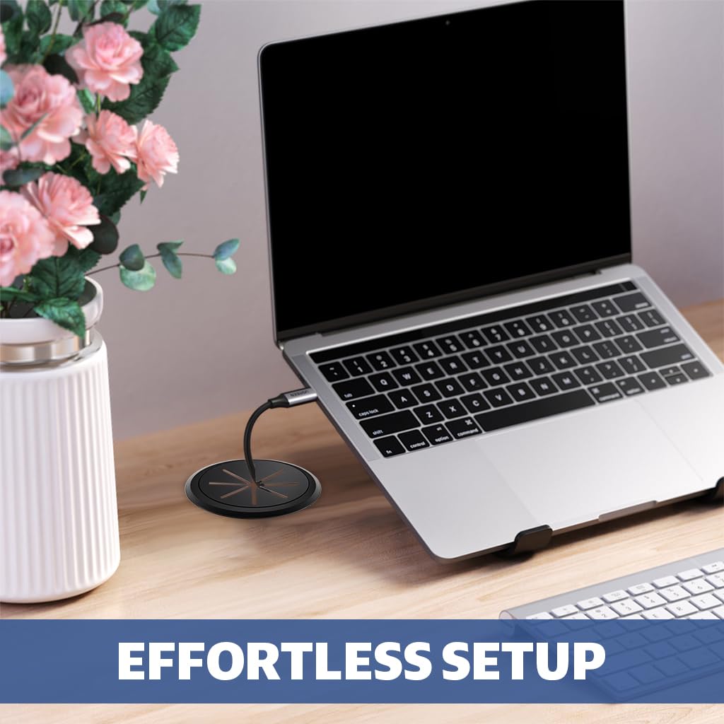 Serplex® 6Pcs Desk Cable Grommets 2.36 inches Circular Cable Grommets Multi Cable Management Organizer Office Decorative Desk Grommets for Power Cords 4