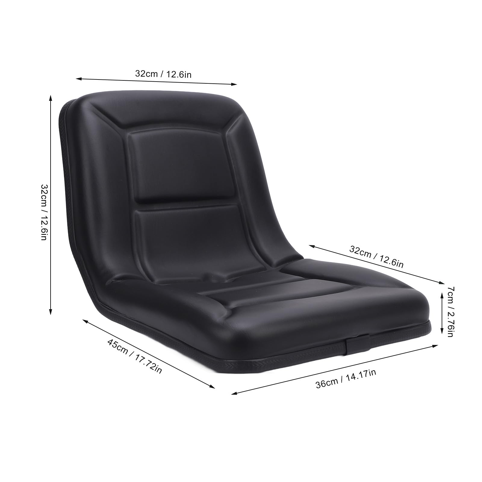 Asixxsix Asiento Universal de Montacargas, Silla de Cuero de PU Transpirable Placas de Metal de Metal Asiento de Cortacésped a Prueba de óxido para Cosechadoras de Excavador