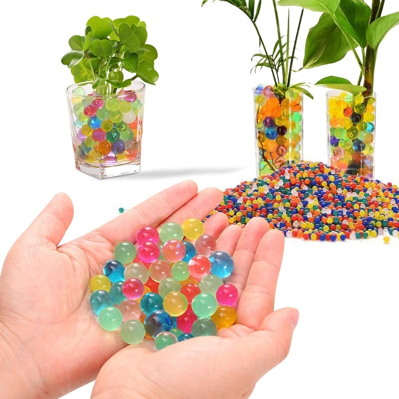 generic Magic Ball for Kids,Water Beads Growing Balls, Multicoloured Crystal Soil Plant Vase Filler, Decorative Gel Pearls Pack of 10 gm (500 pcs+)-picture-9