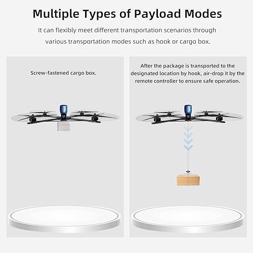 Miniatura 3 de Radiolink Drone de elevación pesada M435 6.6 lbs con velocidad de vuelo de 74.6 mih, planificación de rutas de apoyo y piloto automático, despegue o