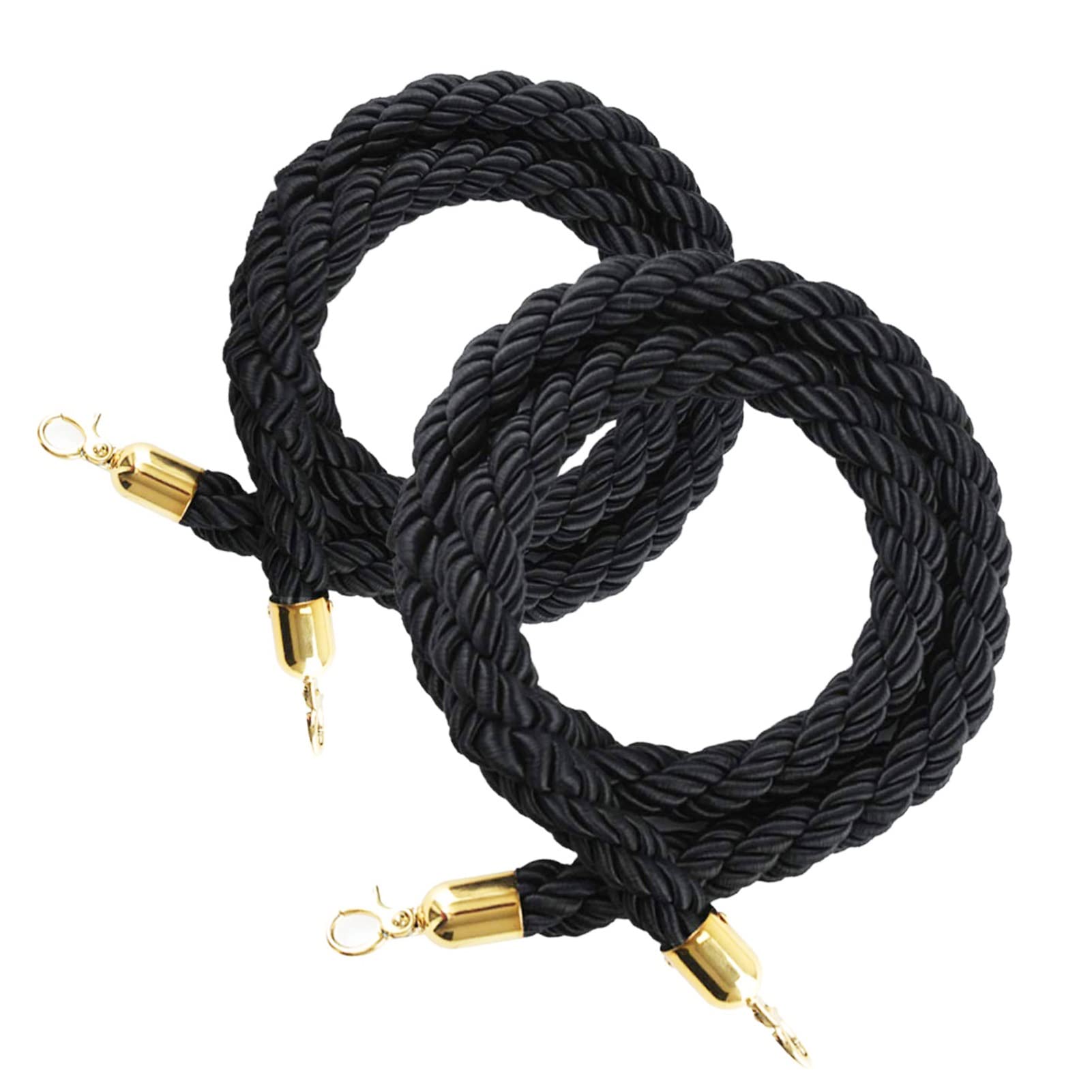 Sfasdgawer Gold Hooks Twist Rope Barrier For Crowd Control(2.5M/8.2Ft)