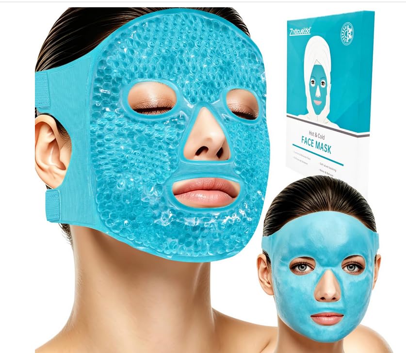 ZNÖCUETÖD Cold Face Ice Mask Facial Ice Pack, Hot...