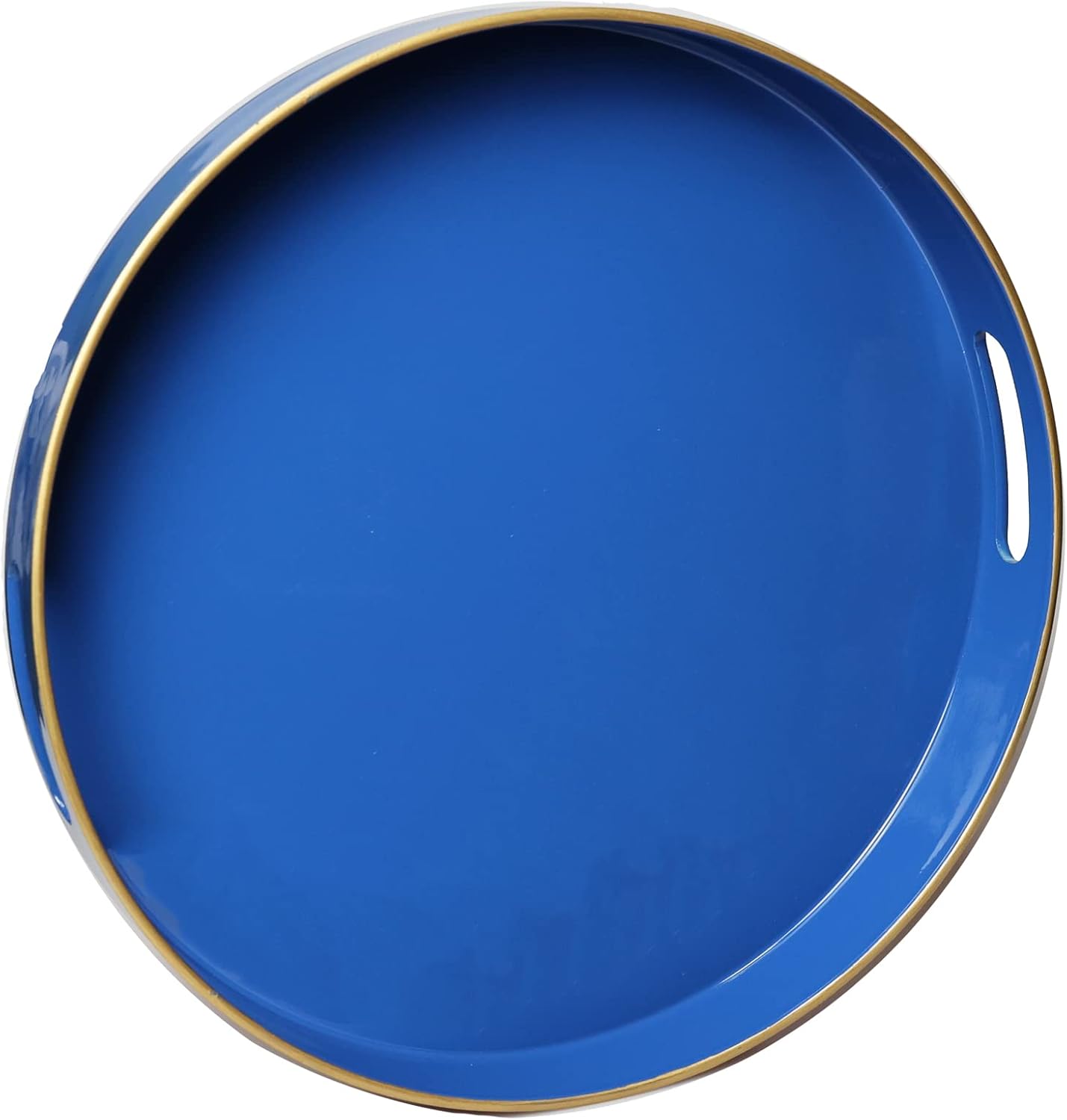Spsyrine Round Navy Blue Decorative Tray, 13" Plastic