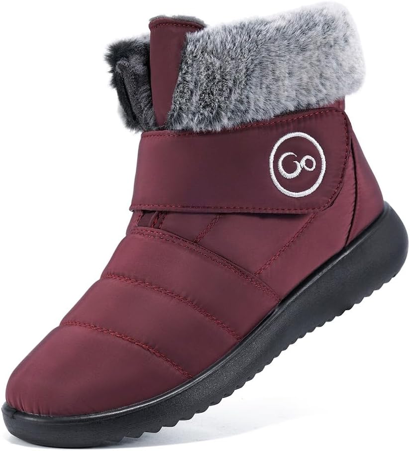 Women Snow Boots Winter Shoes with Fur Lined Warm Slip On Boots for Women Waterproof Booties Comfortable Outdoor Anti Slip Shoes