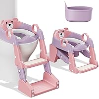 Vista 19 de Asiento de entrenamiento para ir al baño, para niños y niñas, 2 en 1, protector contra salpicaduras, antideslizante, taburete