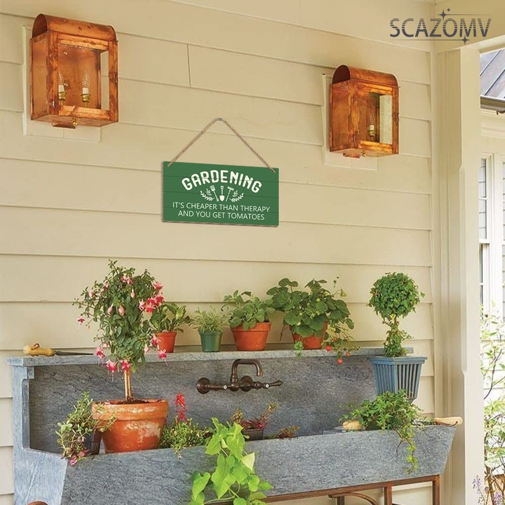 Garten-Schild „Gartenarbeit Ist Billiger Als Therapie“ – PVC, 12,7x25,4 Cm, Für Drinnen & Draußen