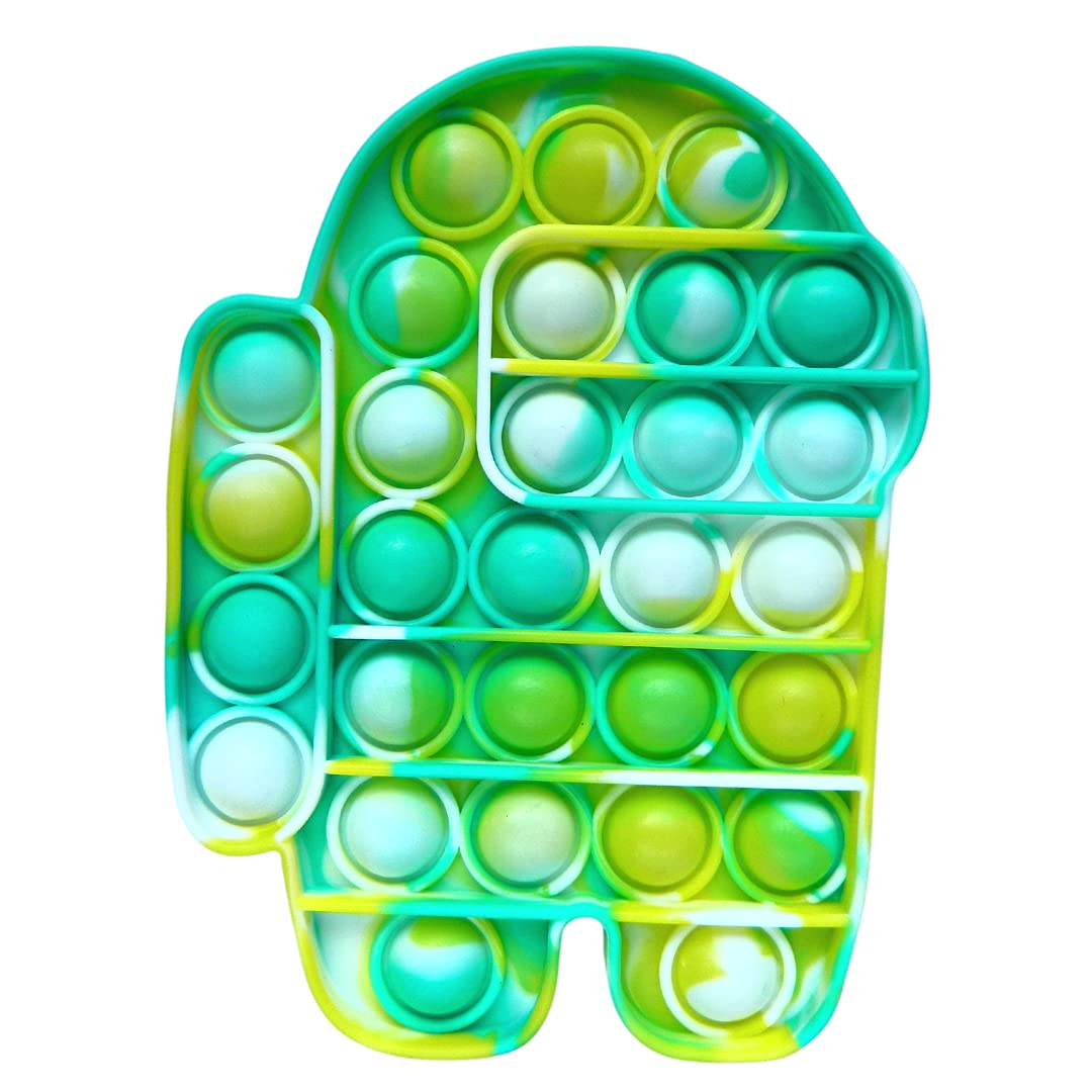 Ultimate Push Pop Fidget Toy - Stress Relief Silicone - Safe and Non-Toxic for All Ages - Calm Anxiety and Restore Mood - Compact and Portable (Yellow-Green-White)