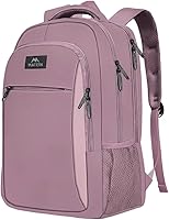 Vista 9 de MATEIN Mochila para laptop de 15.6 pulgadas con puerto de carga USB, mochila de viaje delgada y ligera resistente al agua para mujer