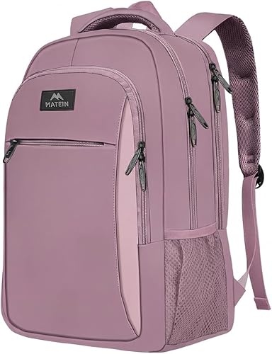 Miniatura 14 de MATEIN - Mochila de viaje para laptop, mochila empresarial antirrobo, delgada, resistente, puerto de carga USB, impermeable, para universidad o Gris