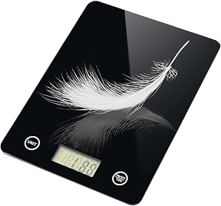Digital Kitchen Scale, Food Scale with Tempered Glass, Grams and Ounces, 1g High Accuracy for Baking, Cooking, Food (Black Glass)