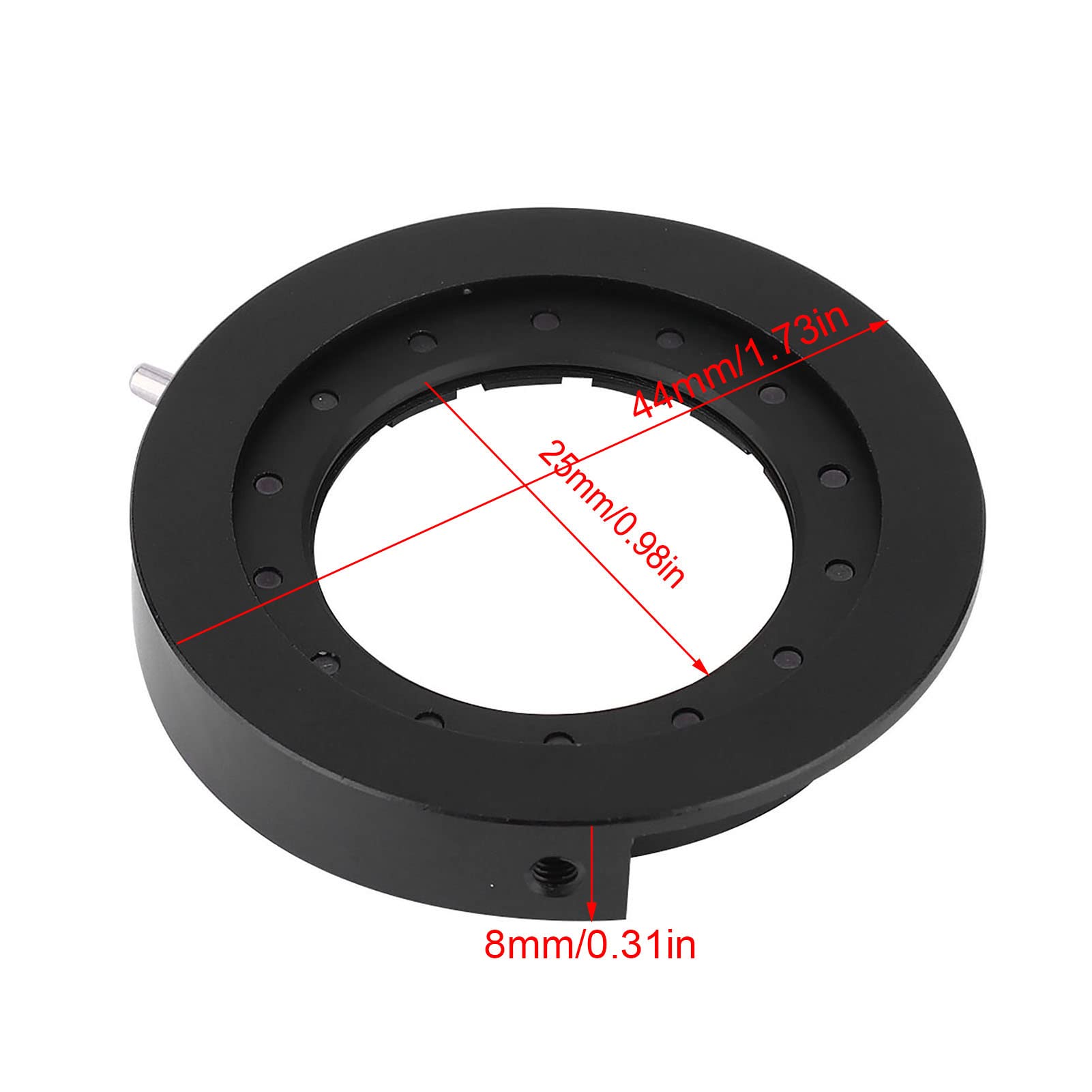 Diafragma de Iris, Microscopio Apertura Ajustable SK6 SK8 SK12 SK23 SK25 Adaptador de Iris de Microscopio Diafragma óptico para Lentes de Microscopio (SK25)