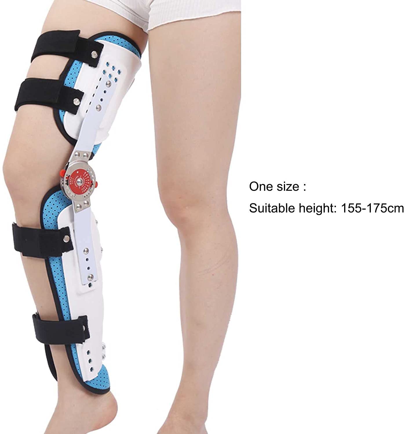 Ginocchiera articolata per adulti, immobilizzatore articolato per lesioni legamentose, stabilizzatore ortesico post-operatorio, supporto regolabile per il recupero per la riabilitazione ortopedica (d