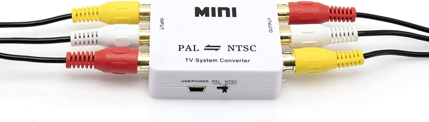 THE CIMPLE CO - PAL to NTSC Converter Kit - NTSC to PAL Video Converter - Bidirectional TV System Adapter with 2 RCA Cables - Does Not Convert Actual DVD or VHS, Only Output
