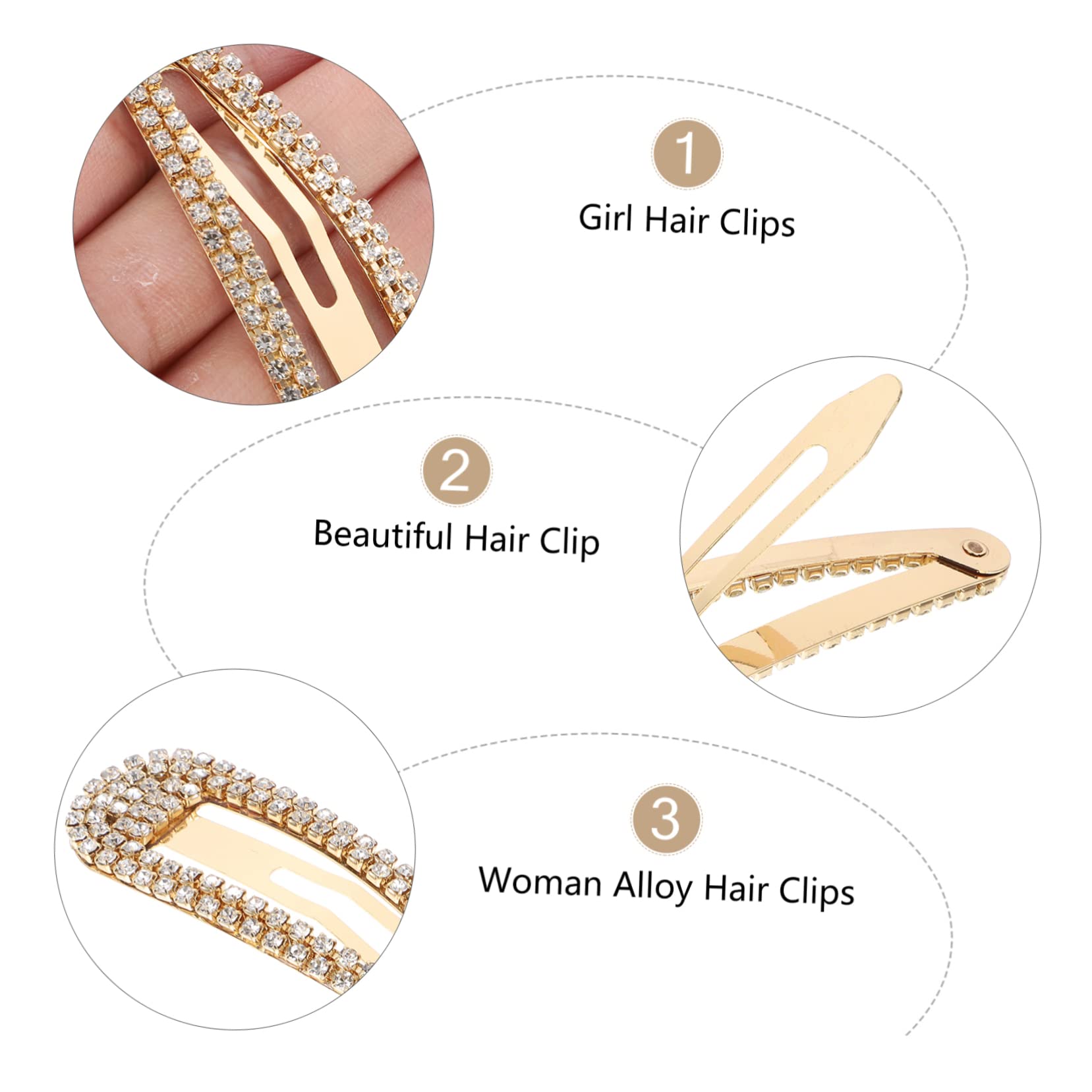 FRCOLOR 3 Sets Strass-haarnadel Für Frauen Snap Haarspange Haarspangen Haarspangen Stilvolle Hochzeit Haarnadel 10 Stück * 3