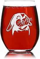 Vista 4 de C M Copa de vino sin tallo de conejo, 17 onzas, 1 pieza, regalo temático de conejo para hombres y mujeres (estilo B1)