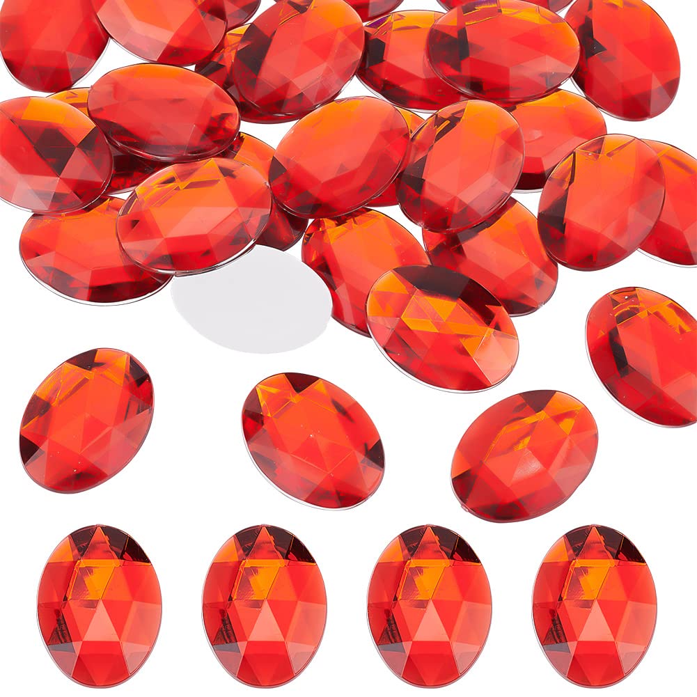 FINGERINSPIRE 30 Strass Ovali Rossi – 40x30mm, Retro Piatto Autoadesivo, Per Cosplay E Fai Da Te