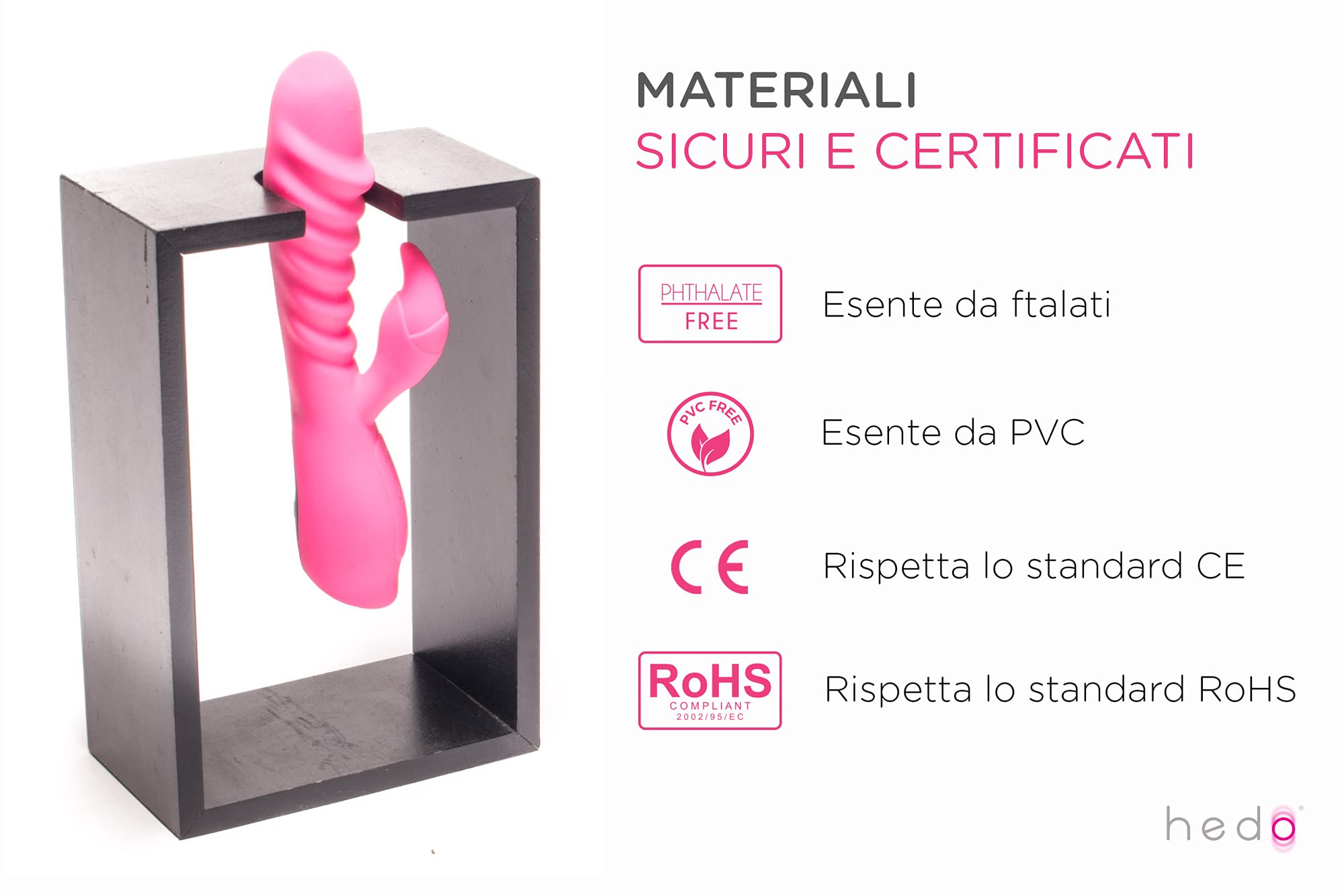 HEDO M4 | Vibratore sessuale per donna | Funzione calore | Stimolatore clitorideo e punto G | Dido vibrante | Privo di PVC e ftalati | Vibratorepunto squirt | Massaggiatore rabbit