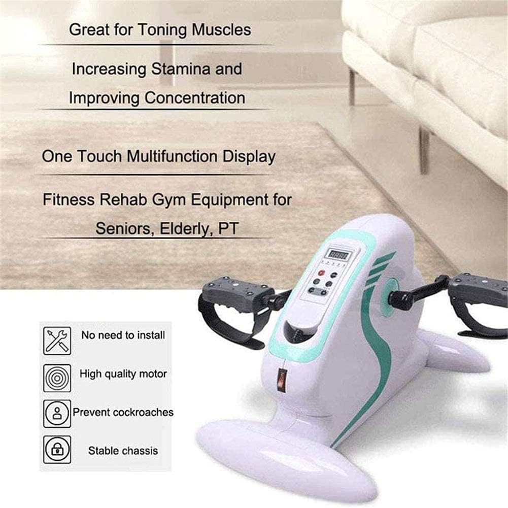 Pedal Exerciser Stationary Under Desk Exercise Bike, Leg/Arm Physical Therapy Home Hemiplegia Rehabilitation Training Bike Machine