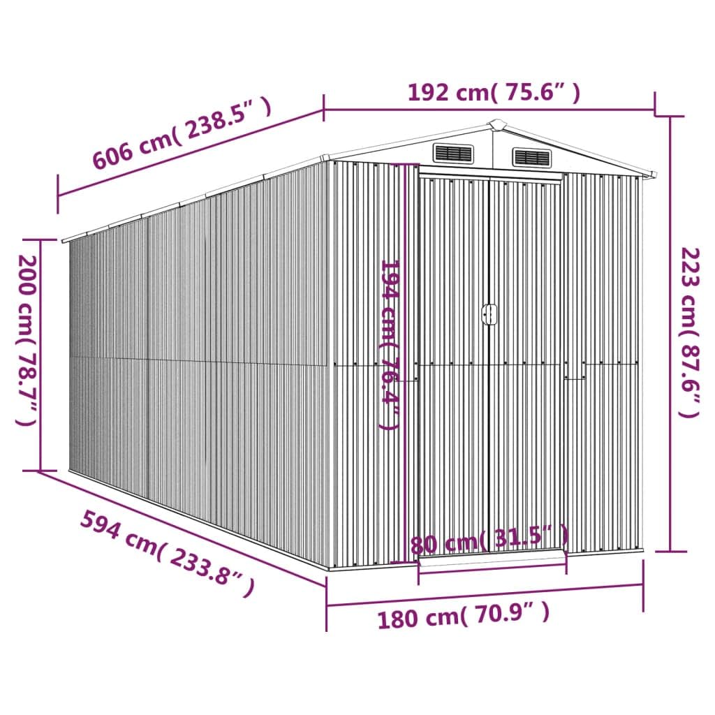 Générique Abri de Jardin Marron Clair 192x606x223 cm Acier galvanisé,Maison & Jardin,Pelouses & Jardins,Vie en extérieur,Structures extérieures,Cabanes & abris de Jardin,3147476