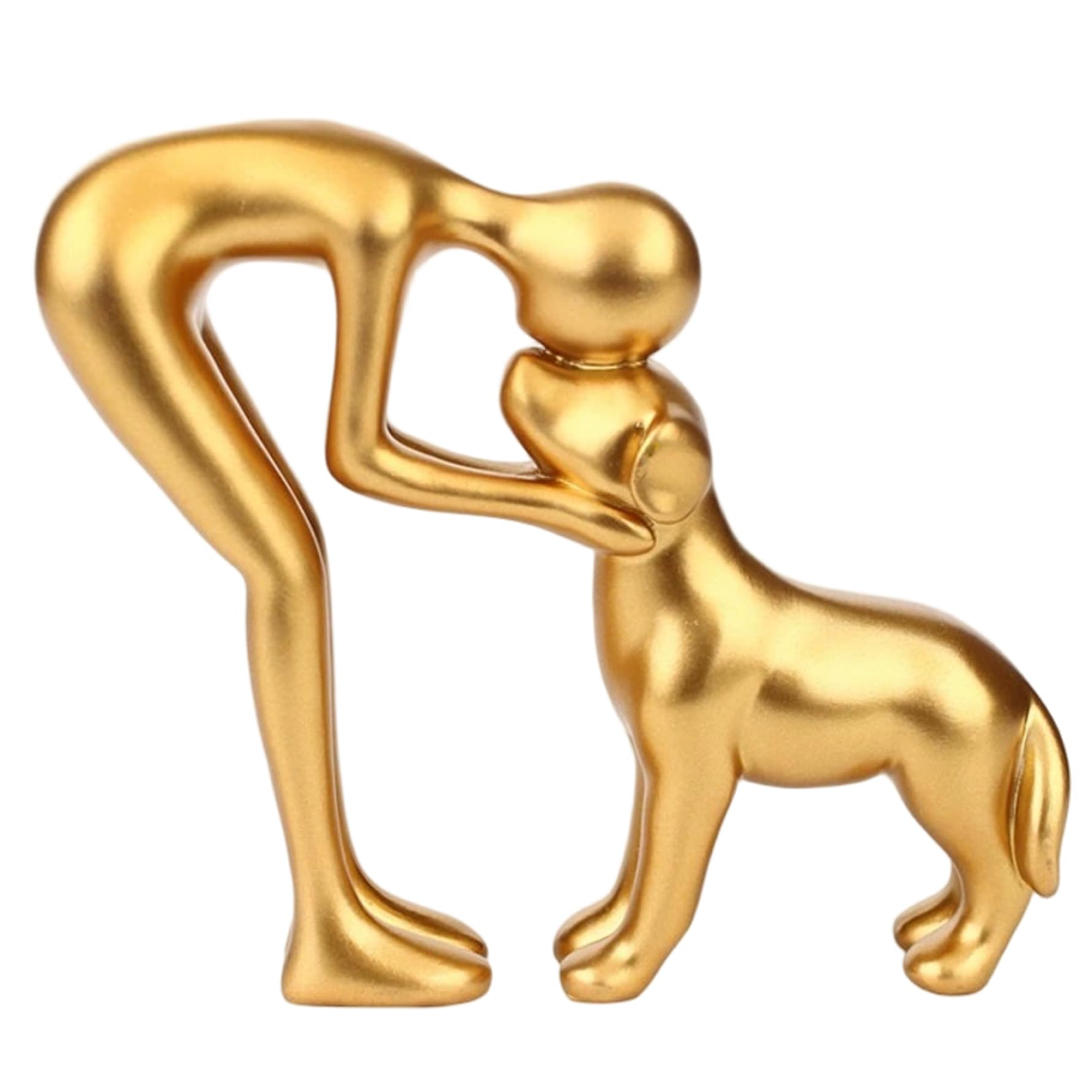 Statue humaine et chien en résine cadeau idéal pour amoureux des animaux