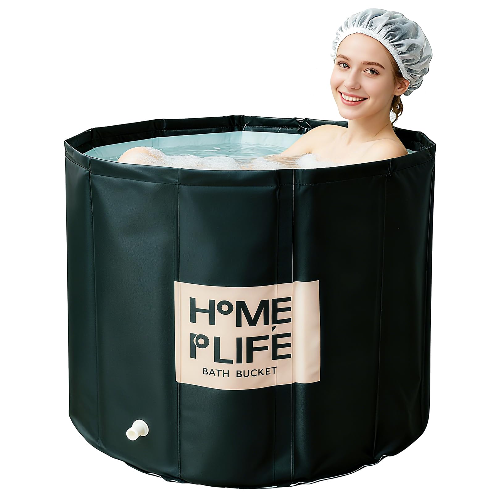 Bañera plegable para adultos, bañera portátil para spa caliente y baño de hielo para una rápida recuperación muscular 80x 65 cm