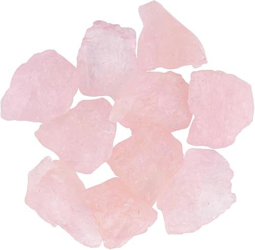 CRYSTALIS 10pcs Natural Morganite Raw Crystals, Loose Gemstone Wholesale Bulk Ro