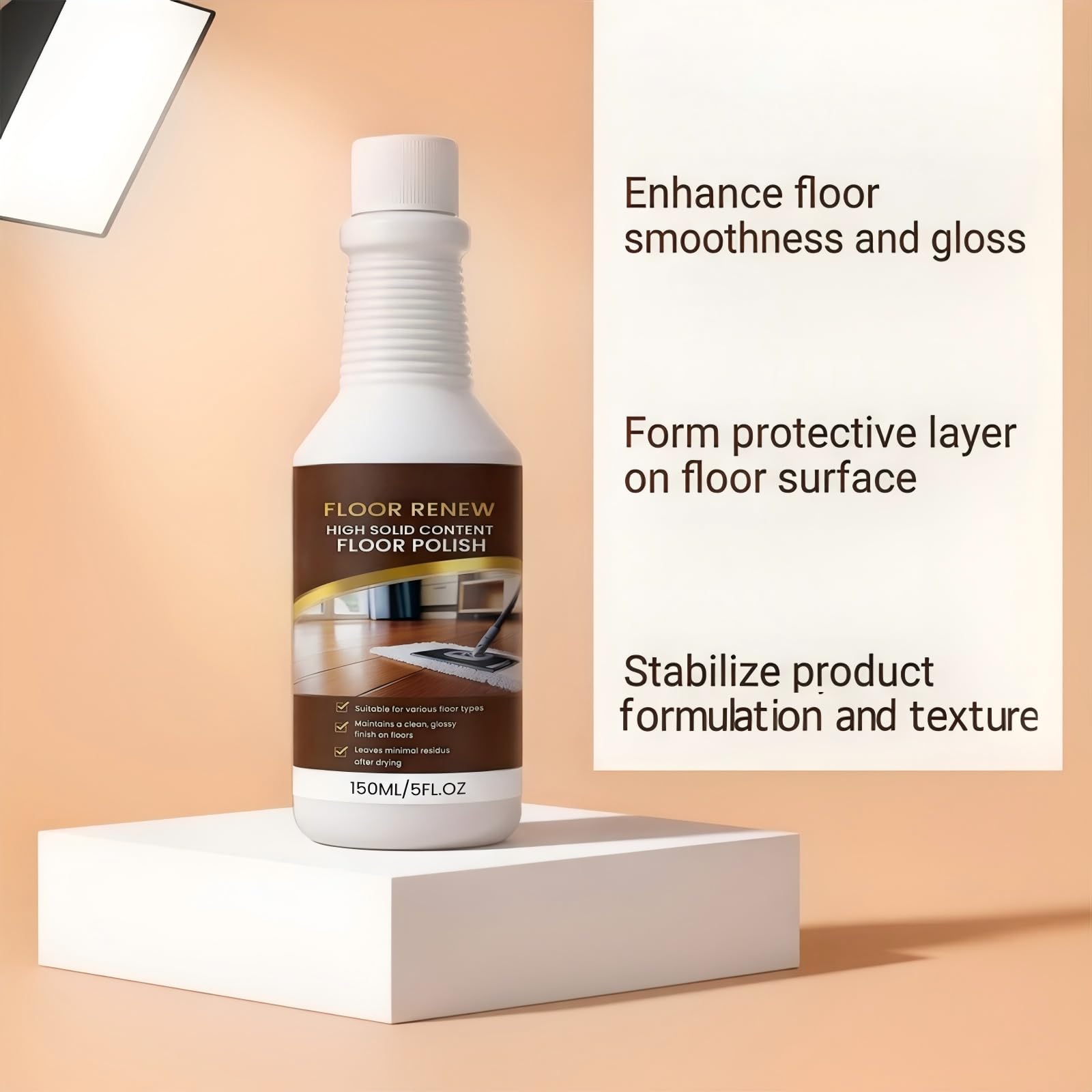 Restaurador de suelos de madera y muebles, abrillantador contra arañazos, pulido antiarañazos, para sillas de oficina, mejora el brillo para suelos de madera mate, madera dura, pulido de suelos de