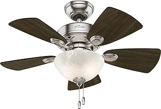 Hunter Indoor Ceiling Fan with light and pull chain control - Watson 34 inch, Brushed Nickel, 52092 - coolthings.us