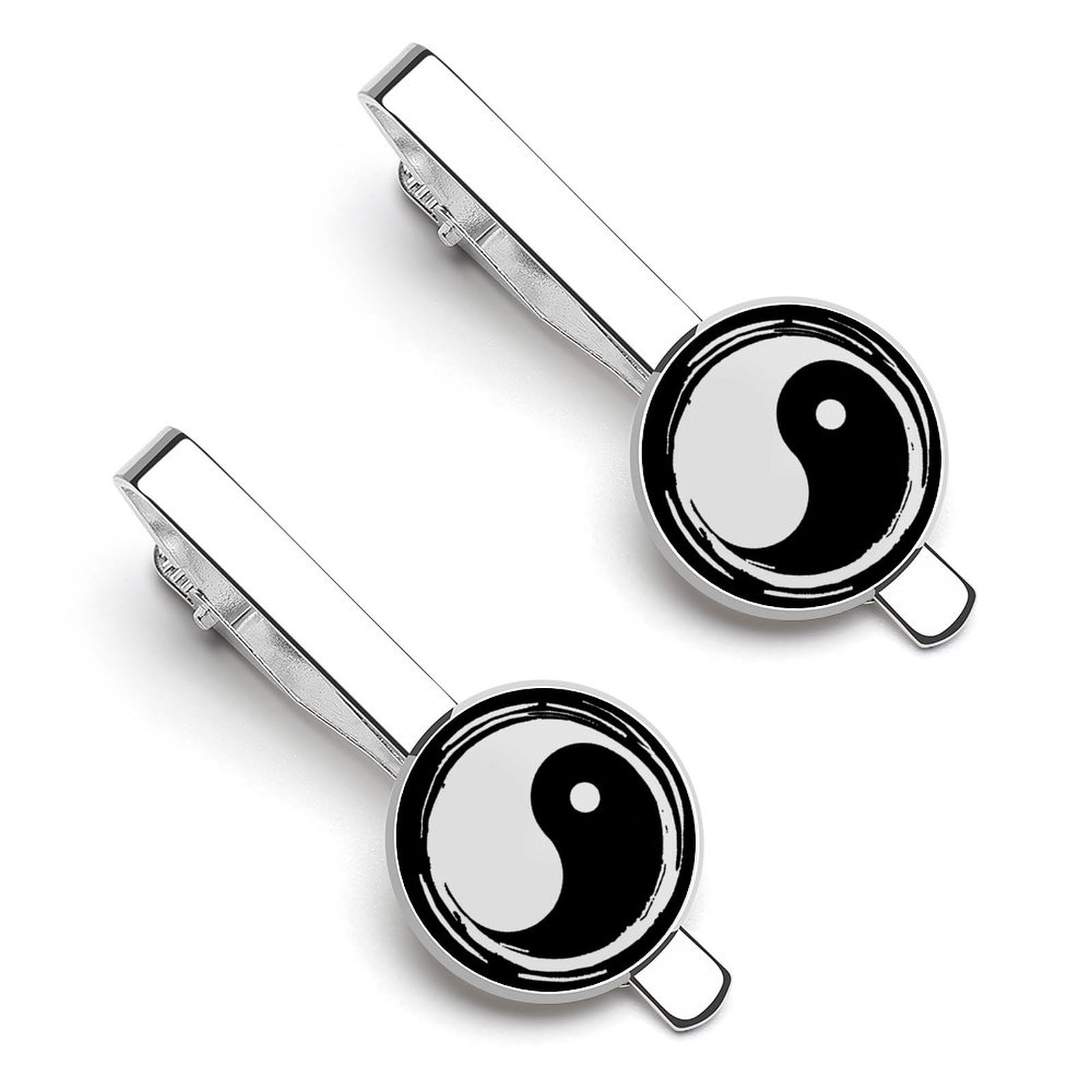 Tie Clip for Men,Round Tie Bar Clips And Cufflinks Set for Luxury Clothing Accessories 2 Pcs