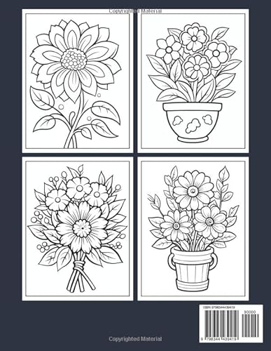 image for 100 Page Flowers Coloring Book For Adult: 100 Page Flowers large print