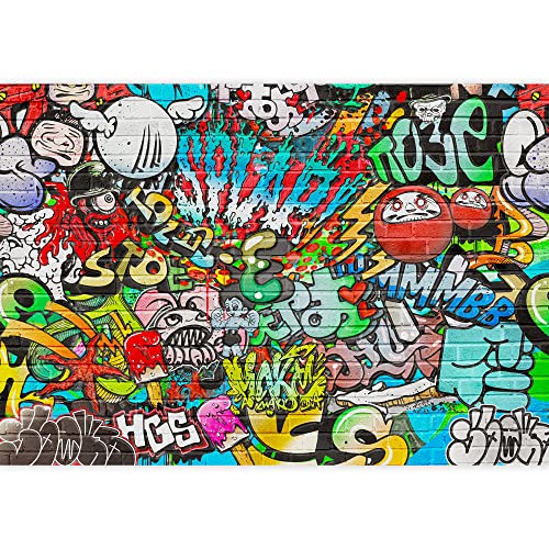 Signford Removable Wall Sticker/Wall Mural Vibrant Neon Spray Paint Typography Graffiti & Street Art Pop Art Digital Art Realism Bohemian Urban Decorative For Living Room, Bedroom, Office - 100"X144" #TOP1