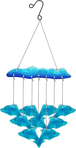 Miniatura 16 de Campanillas de viento de hojas de vidrio para decoración conmemorativa al aire libre, campanillas de viento únicas para jardín, patio, porche