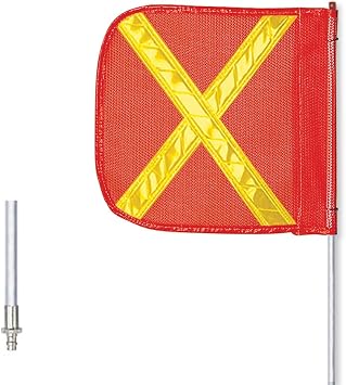 Checkers Heavy Duty Quick Disconnect 12" Orange with Yellow X Warning Whip