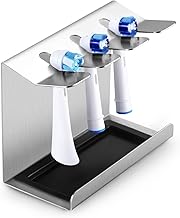 Electric Toothbrush Head Holder, Stainless Steel Toothbrush Head Holder for Oral-B, iO, Philips Sonicare, etc. 3 Seats Toothbrush Holder