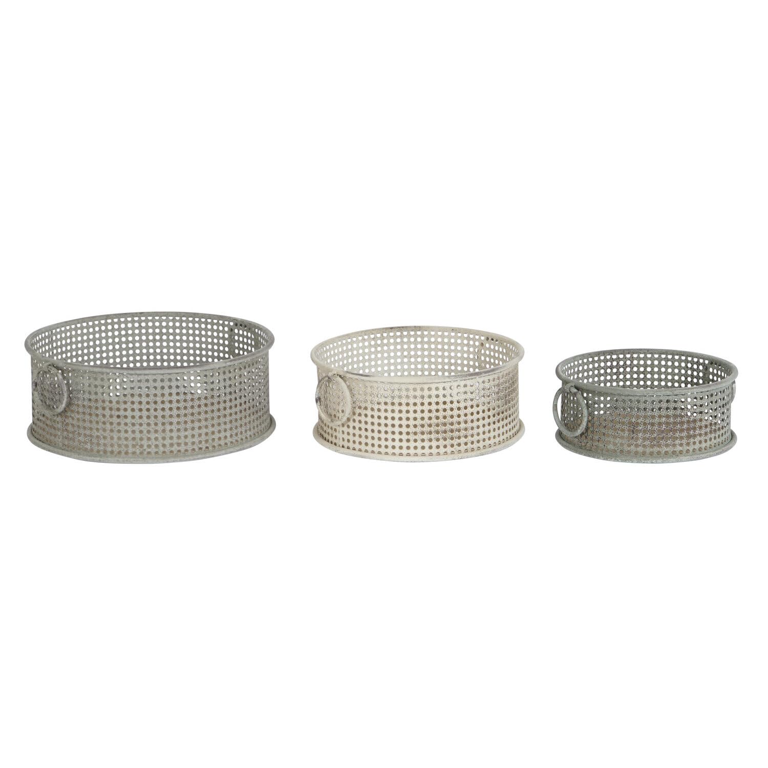 Panier metal multicolore 43x42x17 rangement style industriel lot 3